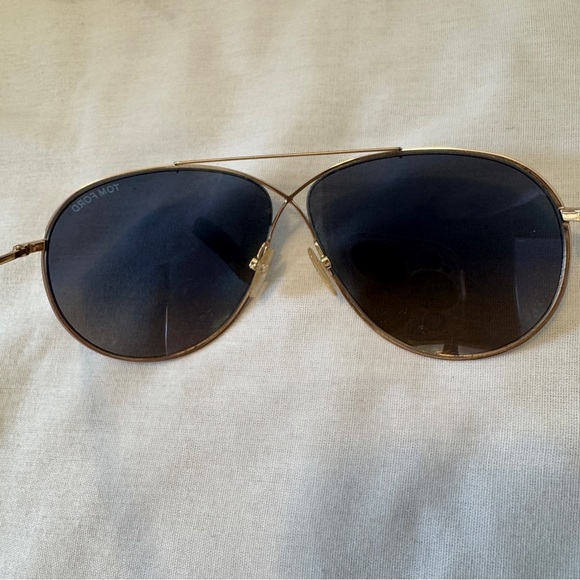 Tom Ford Eva Gold Frame Sunglasses ~ TF374 28X 61/10 Aviator - Picture 10 of 16